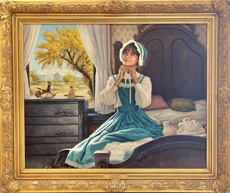 Ken Freeman New Morning girl child figure figurative western oil painting framed