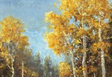 R.A. Dick Heichberger Aspen Sun Arizona high mountain landscape oil painting