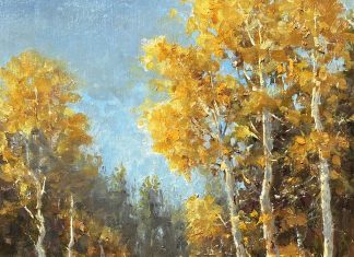 R.A. Dick Heichberger Aspen Sun Arizona high mountain landscape oil painting