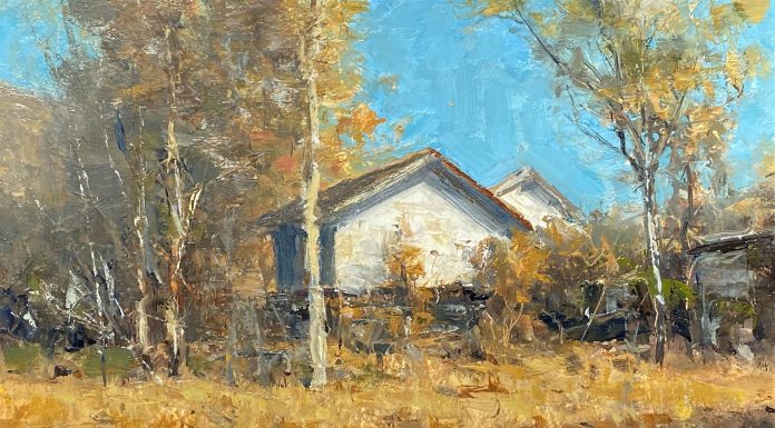 R.A. Dick Heichberger Beaver Valley Payson Arizona home house ranch landscape oil painting