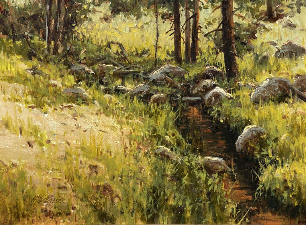 R.A. Dick Heichberger Deer Springs high mountain stream river brook Arizona landscape oil painting