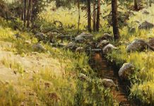 R.A. Dick Heichberger Deer Springs high mountain stream river brook Arizona landscape oil painting