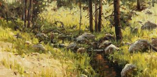 R.A. Dick Heichberger Deer Springs high mountain stream river brook Arizona landscape oil painting