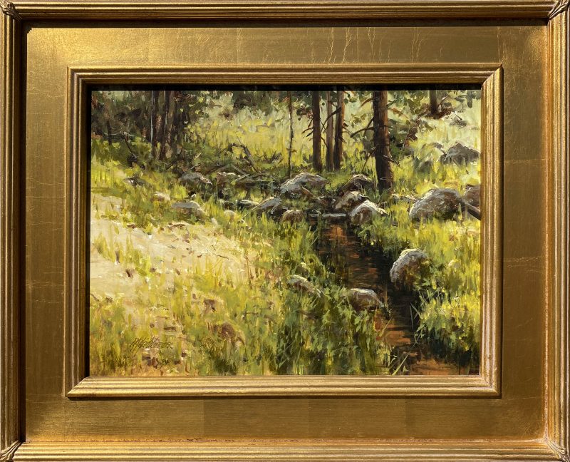 R.A. Dick Heichberger Deer Springs high mountain stream river brook Arizona landscape oil painting framed