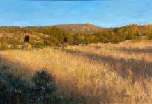 R.A. Heichberger Elk Camp tipi tee pee Native American Indian landscape oil painting