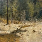 R.A. Dick Heichberger Stoney Run water stream river waterway high mountain landscape oil painting