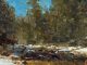 R.A. Dick Heichberger Verde Flow aspen trees snow stream river brook western oil landscape painting