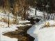 R.A. Dick Heichberger Winter Run snow creek river stream brook western landscape oil painting Arizona