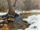 R.A. Dick Heichberger Winter Sycamore stream river water landscape oil painting
