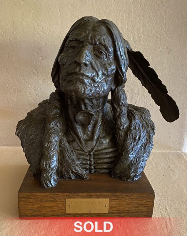 Ed Fraughton Age With Honor bronze sculpture Native American Indian elder chief warrior western figure man sold