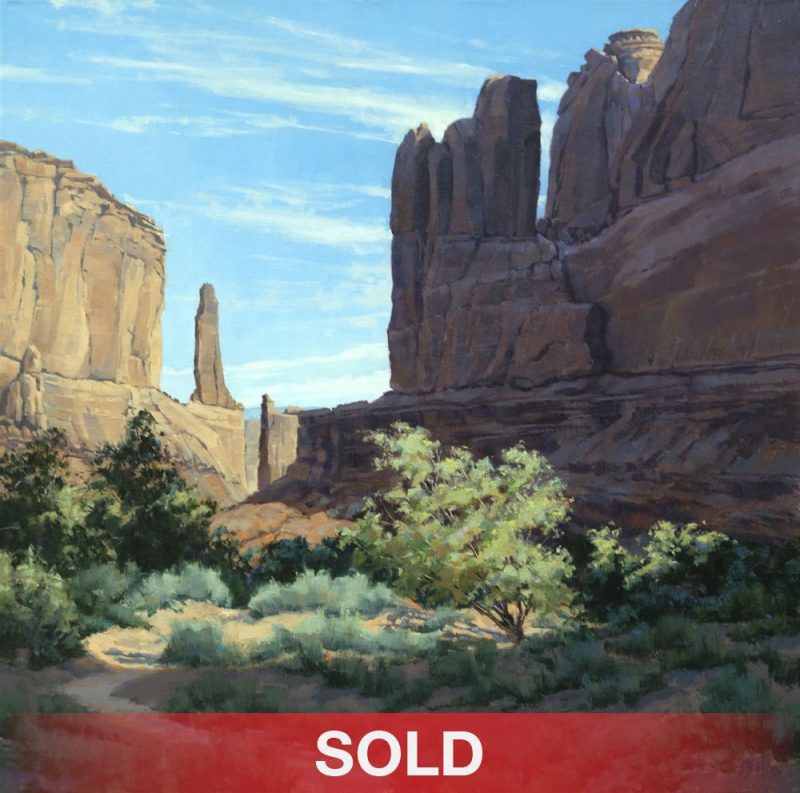 Darcie Peet Skyways and History Canyon de Chelly mountain cavern Monument Valley gorge western landscape oil painting sold
