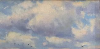 Keith Huey Cloudy Day Florida Everglades sun sky clouds sunrise sunset swamp river stream landscape oil painting