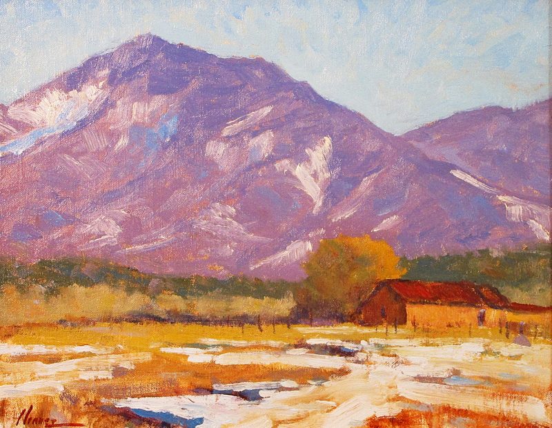 Lorenzo Chavez Northern New Mexico western landscape oil painting high mountain ranch farm