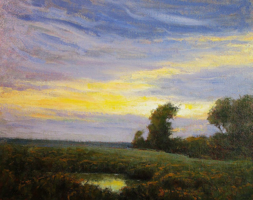 Lorenzo Chavez Reflection western landscape oil painting sunset sunrise stream river brook forest