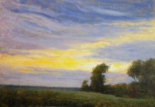 Lorenzo Chavez Reflection western landscape oil painting sunset sunrise stream river brook forest