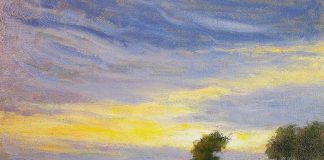 Lorenzo Chavez Reflection western landscape oil painting sunset sunrise stream river brook forest