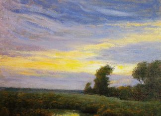 Lorenzo Chavez Reflection western landscape oil painting sunset sunrise stream river brook forest