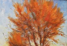 Lorenzo Chavez Tree Study winter spring snow fall foliage western oil painting