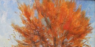 Lorenzo Chavez Tree Study winter spring snow fall foliage western oil painting