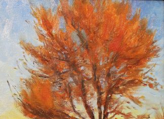 Lorenzo Chavez Tree Study winter spring snow fall foliage western oil painting