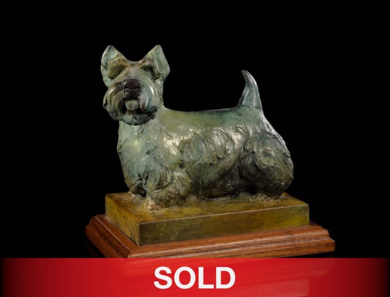 Sandy Scott Scottie dog western bronze sculpture
