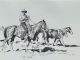Robert Shoofly Shufelt The Ramuda Remuda Ramada cowboy horse western pencil drawing