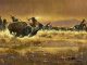 Frank Magsino Sunset Hunt Native America Indian horses buffalo bison horse equine battle western landscape oil painting hunting