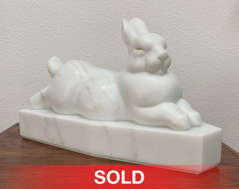 Gerald Balciar Siesta rabbit wildlife Colorado yule marble scultpure sold