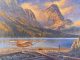 Ross Buckland Ross Buckland Breakfast On The Fly airplane plane float plane high mountains lake fly fishing fisherman landscape oil painting