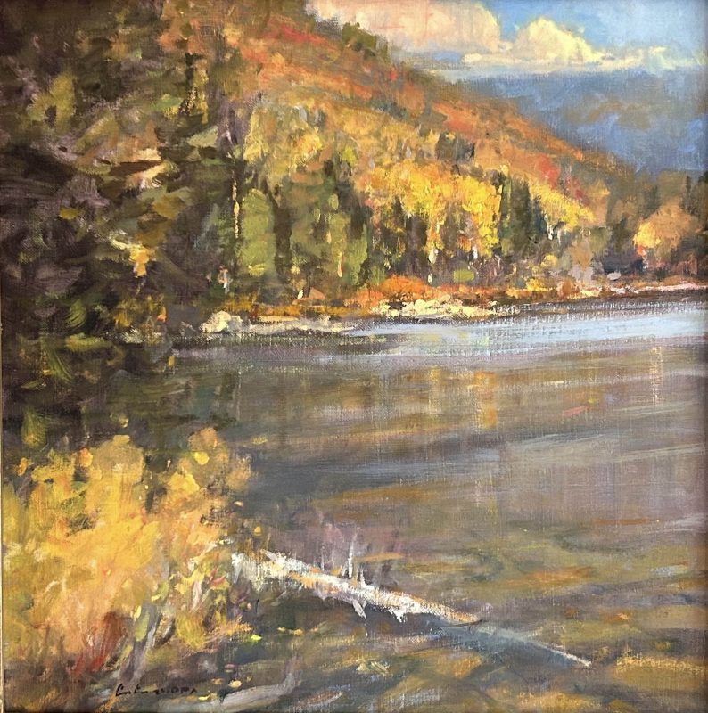 Gene Costanza Moving Toward October lake stream river high mountain landscape oil painting