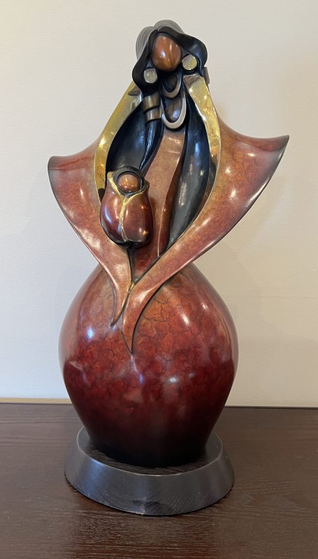 Kim Obrzut Lullaby Native American Indian bronze sculpture baby