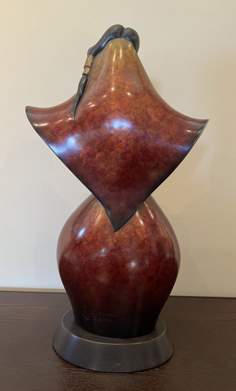 Kim Obrzut Lullaby Native American Indian bronze sculpture baby back