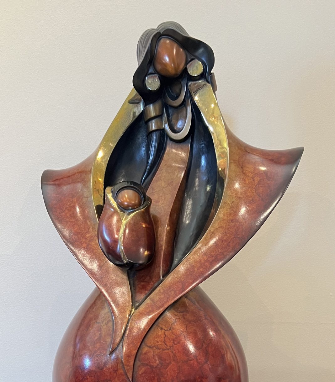 Kim-Obrzut_Lullaby-cropped Kim Obrzut Lullaby Native American Indian bronze sculpture baby close