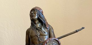 Susan Kliewer Chiricahua Native American Indian warrior chief western bronze sculpture close up