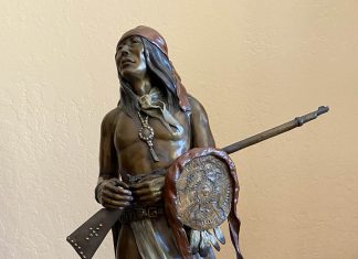 Susan Kliewer Chiricahua Native American Indian warrior chief western bronze sculpture close up