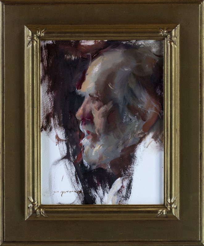 Daniel Gerhartz A Gentle Soul man portrait figure figurative impressionistic oil painting framed