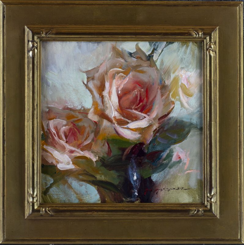 Daniel Gerhartz From The Garden flower floral rose impressionistic oil painting framed