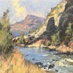 Gene Costanza High Noon Crooked River Canyon river stream high mountain landscape oil painting