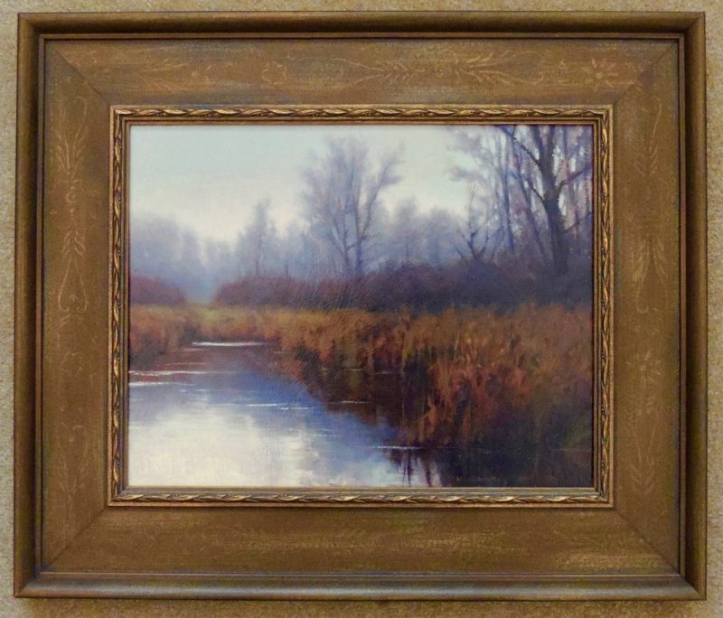 Kevin Courter Wetlands Of The Bitterroot Montana waterway river stream brook trees landscape oil painting framed