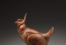 Kent Ullberg Call To The Dance bird chicken foul western bronze sculpture