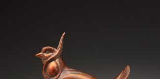 Kent Ullberg Call To The Dance bird chicken foul western bronze sculpture