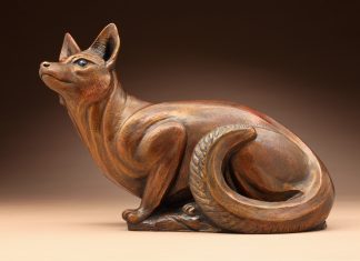 Kent Ullberg Curious Fox wildlife bronze sculpture