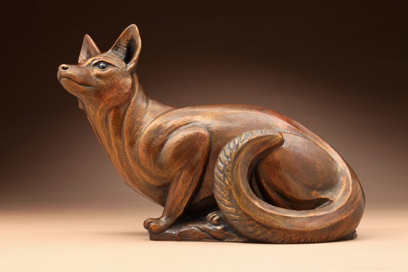 Kent Ullberg Curious Fox wildlife bronze sculpture 