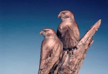 Kent Ullberg Strike Force hawk eagle bird raptor wildlife bronze sculpture
