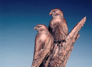 Kent Ullberg Strike Force hawk eagle bird raptor wildlife bronze sculpture