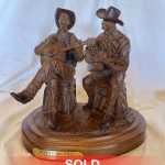 Bill Nebeker Donny And Bill A Family Tradition cowboy guitar singing western bronze sculpture sold