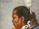 E. Manning Crook Celebration Day Native American Indian woman girl female portrait oil western painting
