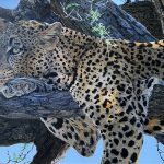 Jan Martin McGuire Pensive spotted leopard cat cougar cheetah wildlife oil painting