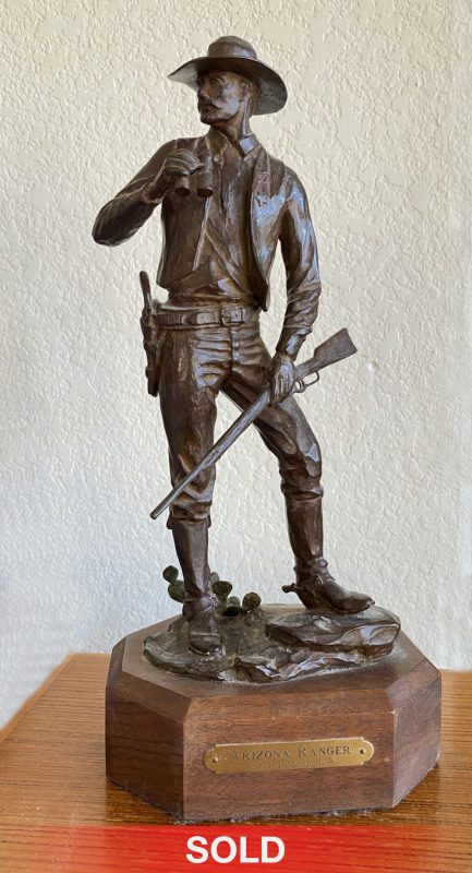Pat Haptonstall Arizona Ranger police security lawman western bronze sculpture cowboy sold
