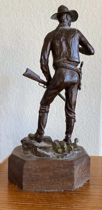 Pat Haptonstall Arizona Ranger police security lawman western bronze sculpture cowboy back